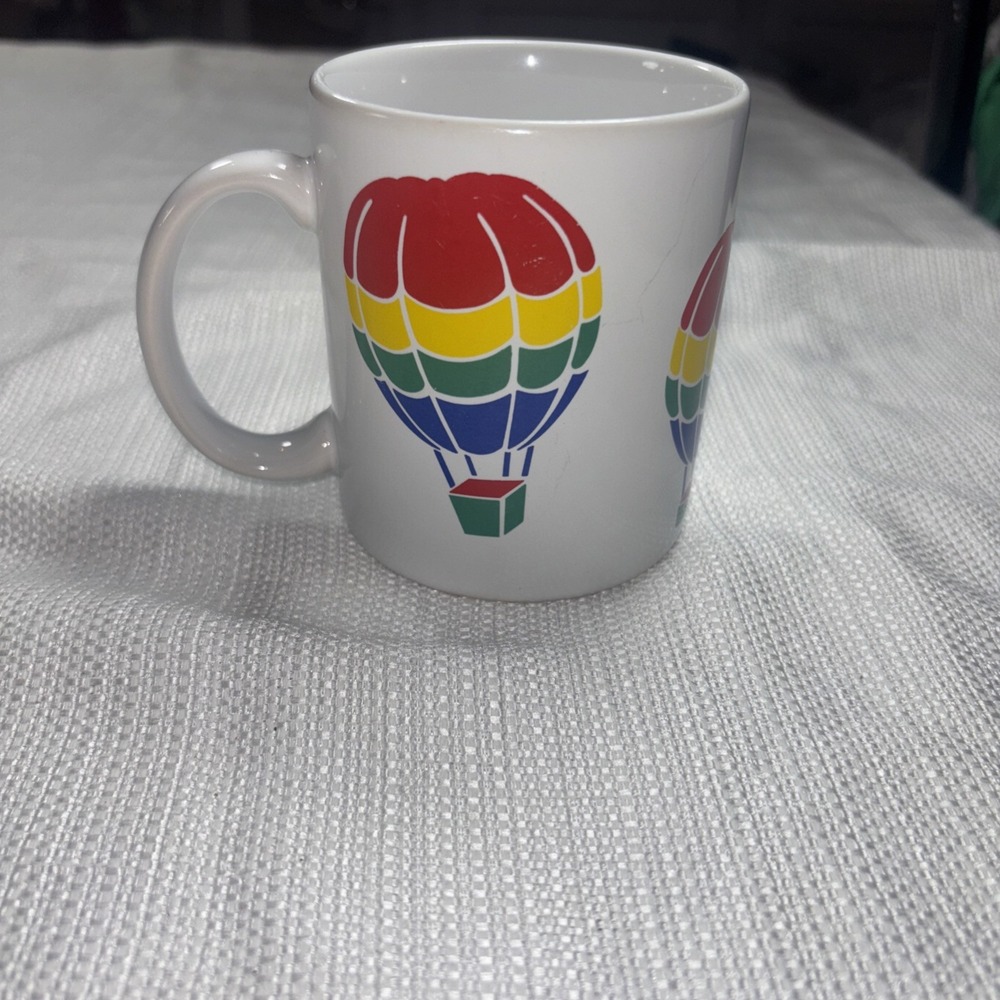 Vintage FTD Rainbow Hot Air Balloon Mug Coffee Cup, Especially for You